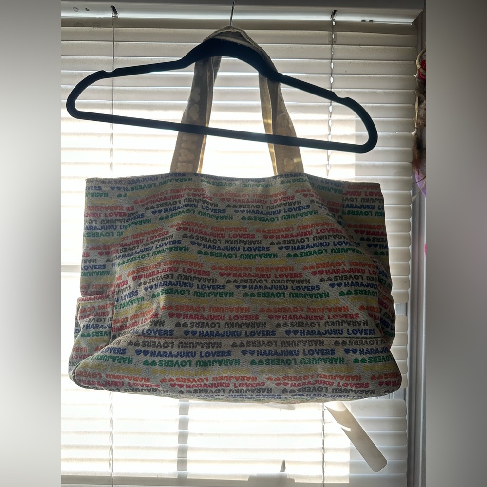 Harajuku Lovers Rainbow Letters Tote Bag. - Picture 2 of 14